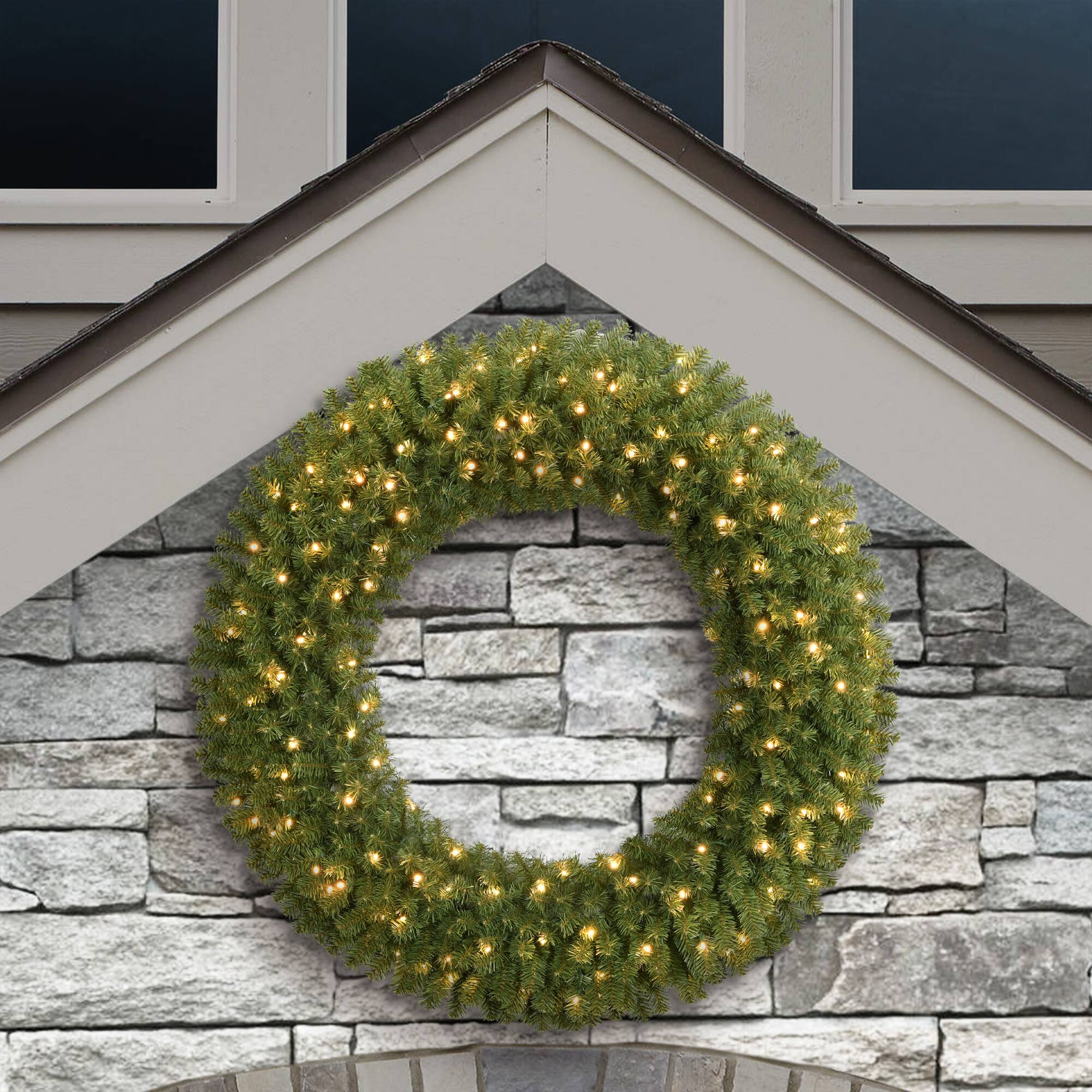 48" Pre-Lit LED Artificial Utah Spruce Wreath